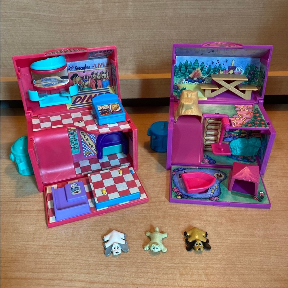 Vintage EUC Galoob Pound Puppies Playset Bundle Diner and Camp playsets - Picture 10 of 12